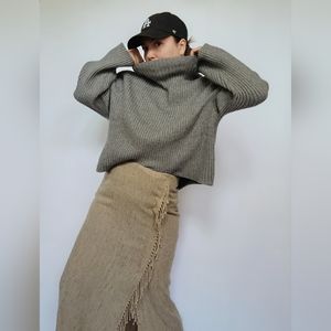 Vintage natural fringed maxi